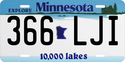 MN license plate 366LJI
