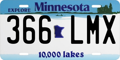 MN license plate 366LMX