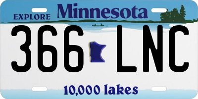 MN license plate 366LNC