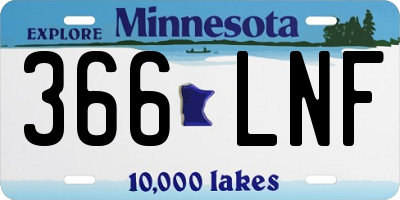 MN license plate 366LNF