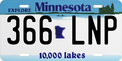 MN license plate 366LNP