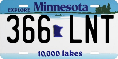 MN license plate 366LNT