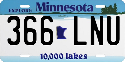 MN license plate 366LNU