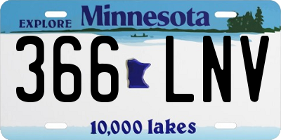 MN license plate 366LNV