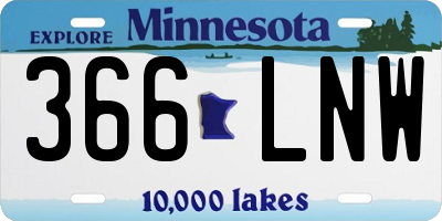 MN license plate 366LNW
