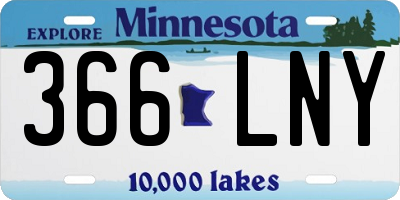 MN license plate 366LNY