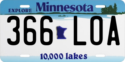 MN license plate 366LOA