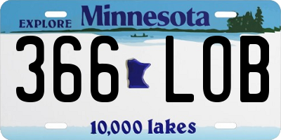 MN license plate 366LOB