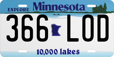 MN license plate 366LOD