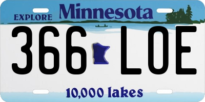 MN license plate 366LOE