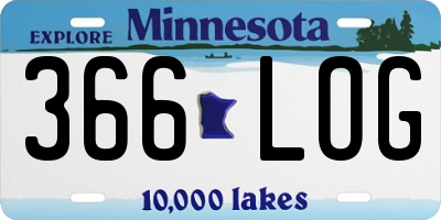 MN license plate 366LOG