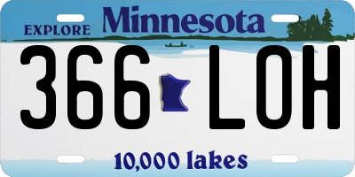 MN license plate 366LOH