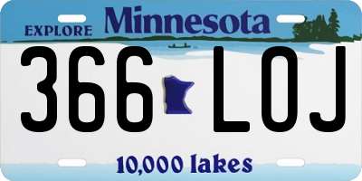 MN license plate 366LOJ