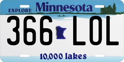 MN license plate 366LOL