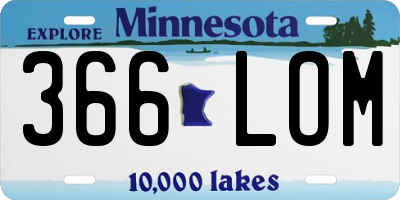 MN license plate 366LOM