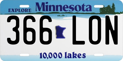 MN license plate 366LON