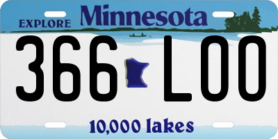 MN license plate 366LOO