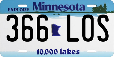 MN license plate 366LOS
