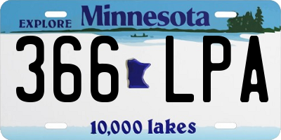 MN license plate 366LPA