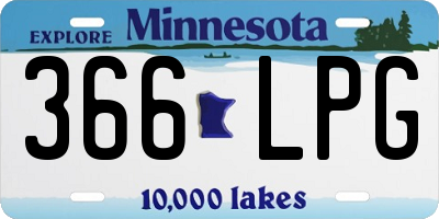 MN license plate 366LPG