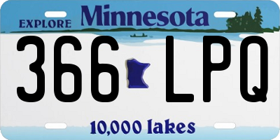 MN license plate 366LPQ