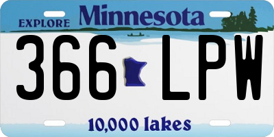 MN license plate 366LPW