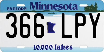 MN license plate 366LPY
