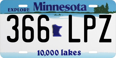 MN license plate 366LPZ