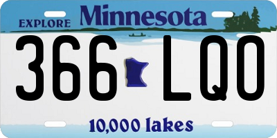 MN license plate 366LQO