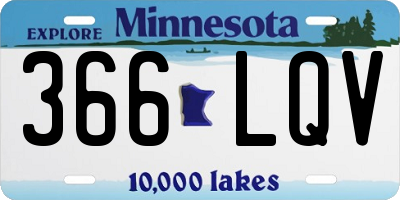 MN license plate 366LQV