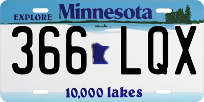 MN license plate 366LQX