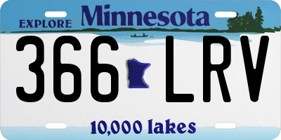 MN license plate 366LRV