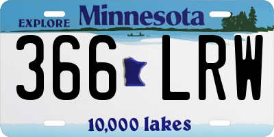 MN license plate 366LRW