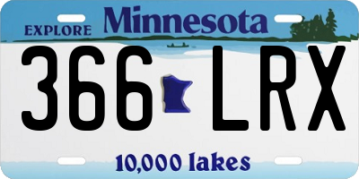 MN license plate 366LRX