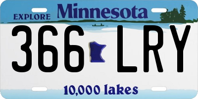 MN license plate 366LRY
