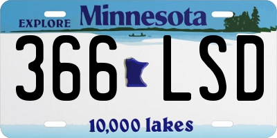 MN license plate 366LSD