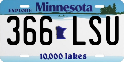 MN license plate 366LSU