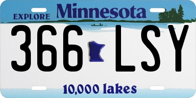 MN license plate 366LSY