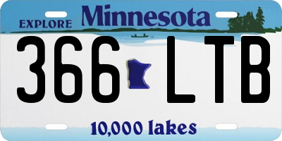MN license plate 366LTB