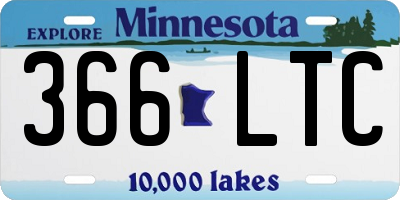 MN license plate 366LTC