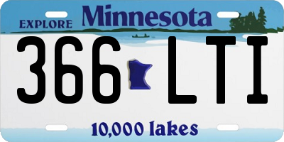 MN license plate 366LTI