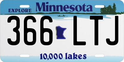 MN license plate 366LTJ
