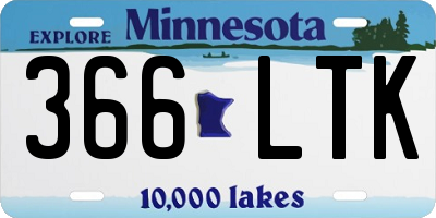 MN license plate 366LTK