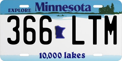 MN license plate 366LTM