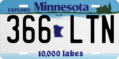 MN license plate 366LTN