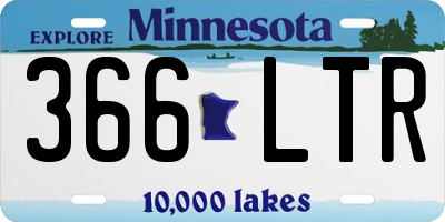 MN license plate 366LTR