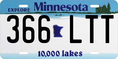MN license plate 366LTT