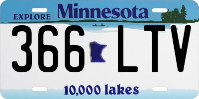 MN license plate 366LTV
