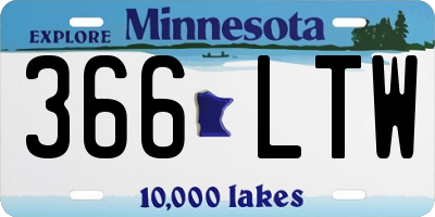MN license plate 366LTW