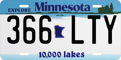 MN license plate 366LTY